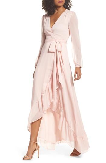Hochzeit - WAYF Meryl Long Sleeve Wrap Maxi Dress 