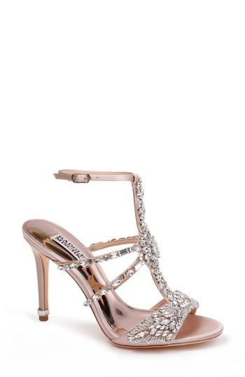 Hochzeit - Badgley Mischka Hughes Crystal Embellished Sandal (Women) 