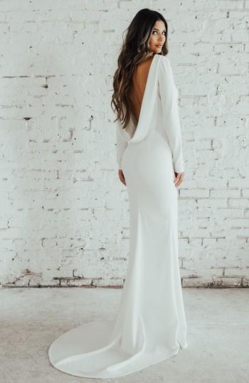 Mariage - Noel and Jean by Katie May Cowl Back Crepe Gown (Nordstrom Exclusive) 