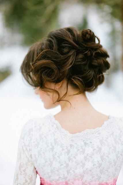 Wedding - Sleek Wavy Updo Wedding Hairstyle 