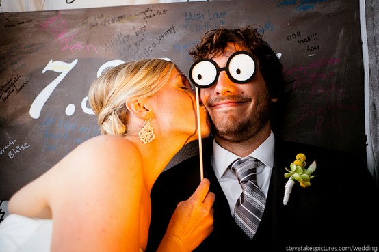 Wedding - Photo Booth Props Glasses On A Stick for Wedding Party or Bridal Shower Party ♥ Hilarious Wedding Photo Booth Idea 