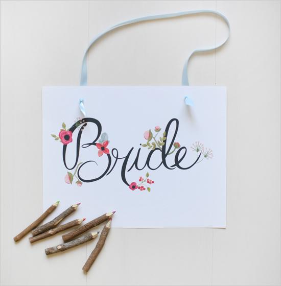 Wedding - Hand Painted Bride Sign