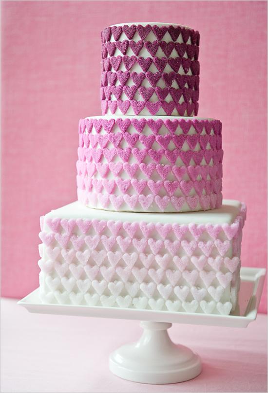 Hochzeit - Ombre Zucker Heart Cake
