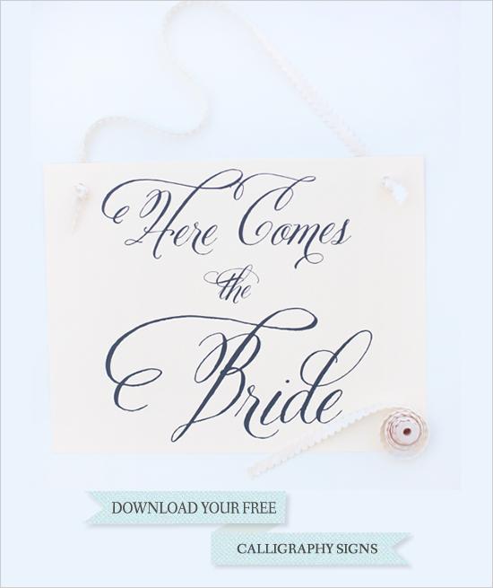 Wedding - Free Calligraphy Signs