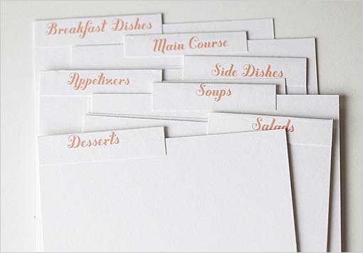 Wedding - Diy Recipe Cards