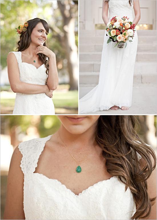 Wedding - Green Wedding Necklace