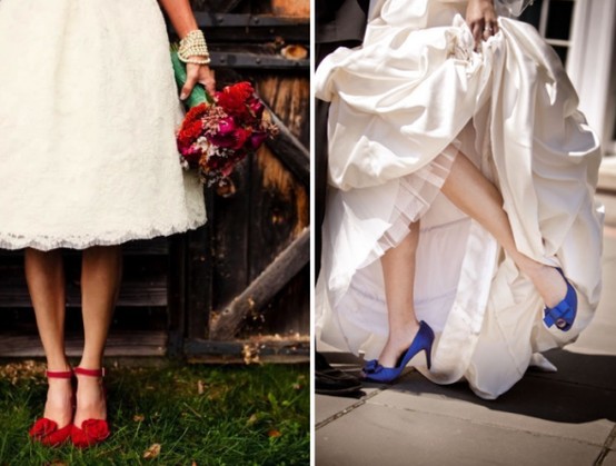 Mariage - Chaussures de mariage bleu
