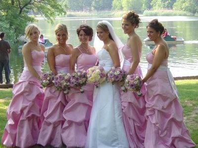 زفاف - صيفات الشرف الوردي 'فساتين