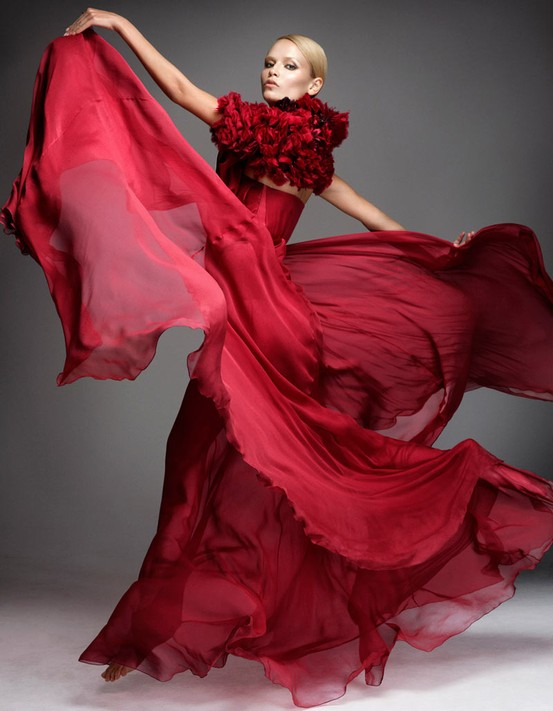 scarlet wedding dress