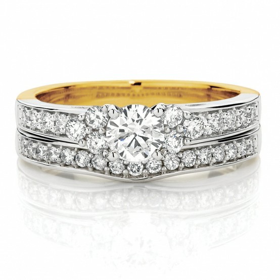 Hochzeit - Luxry Diamond Wedding Ring ♥ perfekten Diamanten Bridal Set