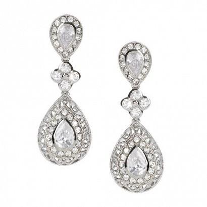 Wedding - Georgini Filigree Teardrop Earrings ♥ Designer Bridal Jewelry