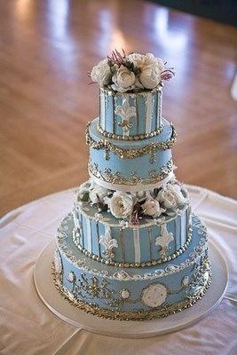 زفاف - الأزرق كعكة الزفاف الملكي زفاف ♥ التصميم الخاص كعكة