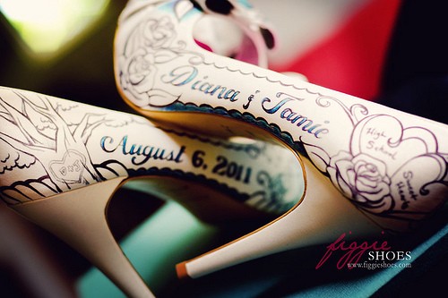 زفاف - مضخات عرائس حسب التصميم الخاص ♥ يوم الزفاف الفريدة أحذية