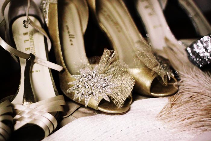 زفاف - أحذية الزفاف - الكعوب الحرير