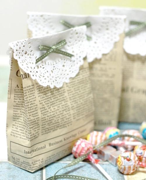 Wedding - DIY Vintage Wedding Favors  ♥ Handmade Vintage Gift Bag 