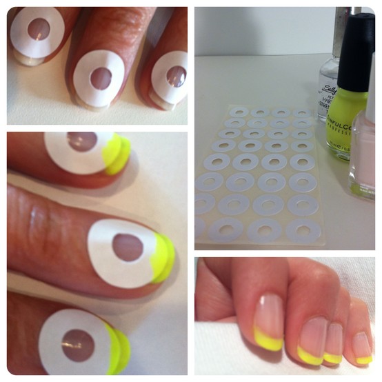 Mariage - Neon Yellow Tape Striping Manucure française Tutorial