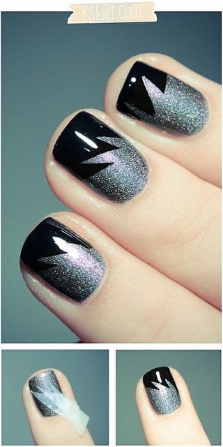 Свадьба - Zig Zag Nail Art Glitter ♥ Геометрические искусства ногтя & Design