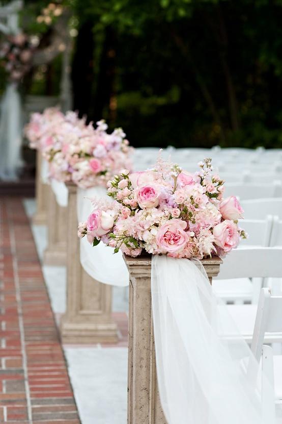 Wedding aisle flowers