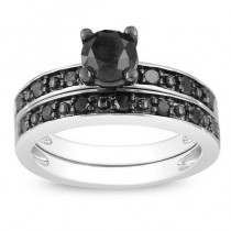wedding photo -  Black Diamond Engagement Ring