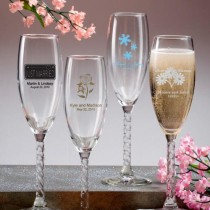 wedding photo - Champagne Flute With Twisted Stem wedding favors