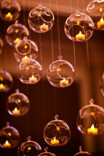 wedding photo -  Glass Hanging Tealights Ornaments | Romantik Dugun Dekorasyonlari 