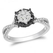 wedding photo -  Black & White Diamond Engagement Ring