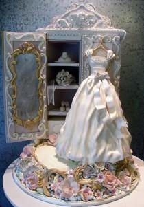 wedding photo - Gâteau 3D étonnante robe de mariée ♥ Idée unique Tea Cake Pary