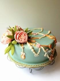 Cake Mascara on Weddbook     Pink Aqua Wedding Cake Idea  Homemade Wedding Cake