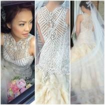 wedding photo -  Wedding gown decorated with crystals