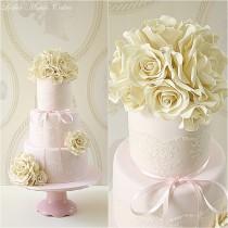 wedding photo - Pink With Cream Roses