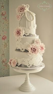 wedding photo - Кружева Клетка Свадебный торт