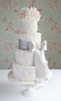 wedding photo - Lace & Blossom Cake