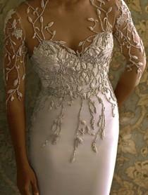 wedding photo - White wedding dress with Marchesa beadwork