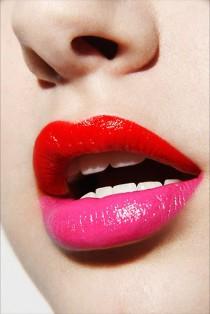 wedding photo - Red-pink-two-tone-lips 