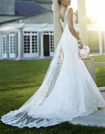 wedding photo -  Qualité de robe de dentelle New White / ivoire mariage robe nuptiale de reconstitution historique Taille personnalisée