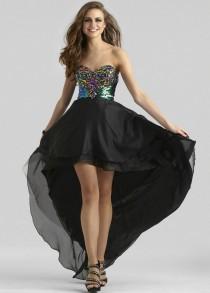 wedding photo - Sweetheart Sequin Beads Short Front Long Back Party Dress Prom Cocktail Dresses