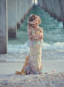 wedding photo - A little girl dressed exactly like a mermaid.