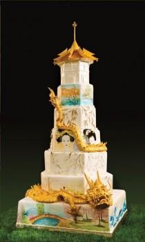 wedding photo - Oriental Wedding Cake Design  
