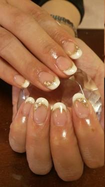 White French Nails wedding photo - White French Nails