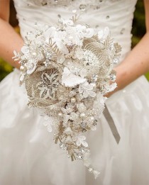 wedding photo - MC Custom Made To Order Wedding Bouquet - Bridal Brooch Bouquet ULTIMATE GLAM - Wedding Keepsake