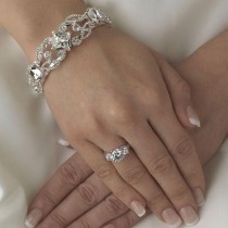 wedding photo - TNO NEW Argent strass nuptiale de bal bracelet