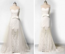 wedding photo - Romantic vintage inspired wedding dress Custom made chiffon wedding gown Ivory lace wedding dress Bridal Gown : ZUHA Aline Floral Dress - New
