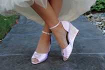 wedding photo - Wedding shoes wedge sandals
