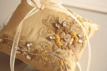 wedding photo - Ring Pillow - Naima Gold (Made to Order) - New