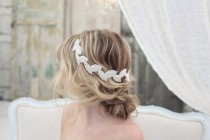 wedding photo -  Beaded Bridal Headband with Petals