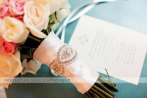 wedding photo -  Crystal Bridal Bouquet Wrap