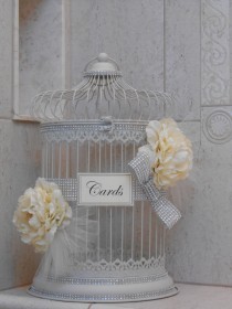 wedding photo - Elegant Birdcage Wedding Card Holder / Sparkle Birdcage Cardholder / Round Birdcage / Wedding Card Holder / Elegant Wedding Decorations - New