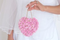 wedding photo -  Pink Photo Prop Pomander Rose Heart Flowers