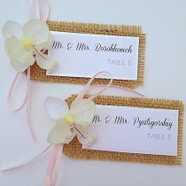 wedding photo -  Orchid Rustic Escort Card For Garden Wedding