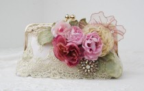 wedding photo -  Rustic Elegant Lace Bridal Handbag